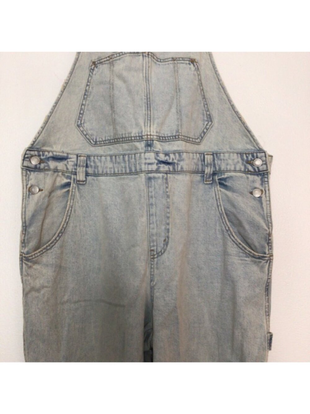 Wild Fable Light Wash Denim Overalls XXL Adjustable Straps Distressed Carpenter - Picture 9 of 11